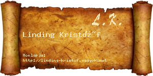 Linding Kristóf névjegykártya